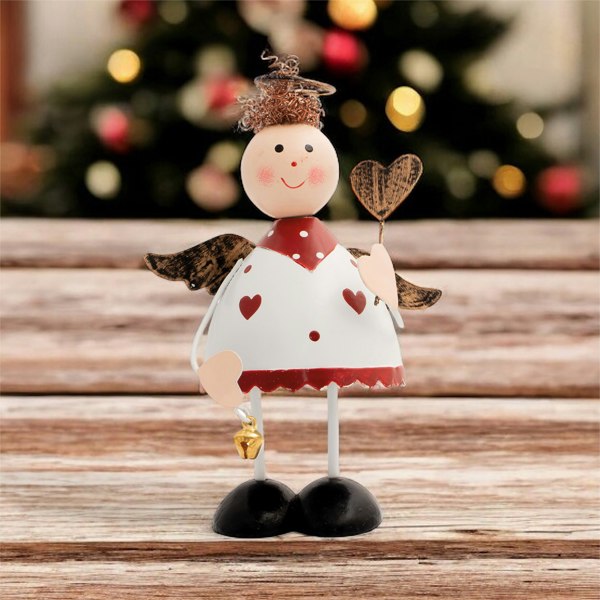St Helens Metal & Wooden Angel White Coat