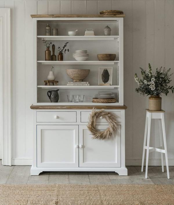 Florence Display Cabinet with Height Adjustable Shelves and Cupboard