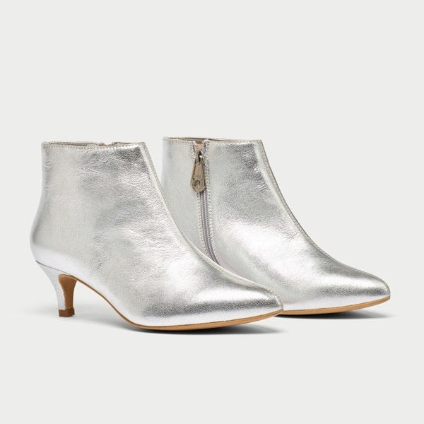 Calla Hazel Boots for Bunions & Wide Feet - Silver Leather