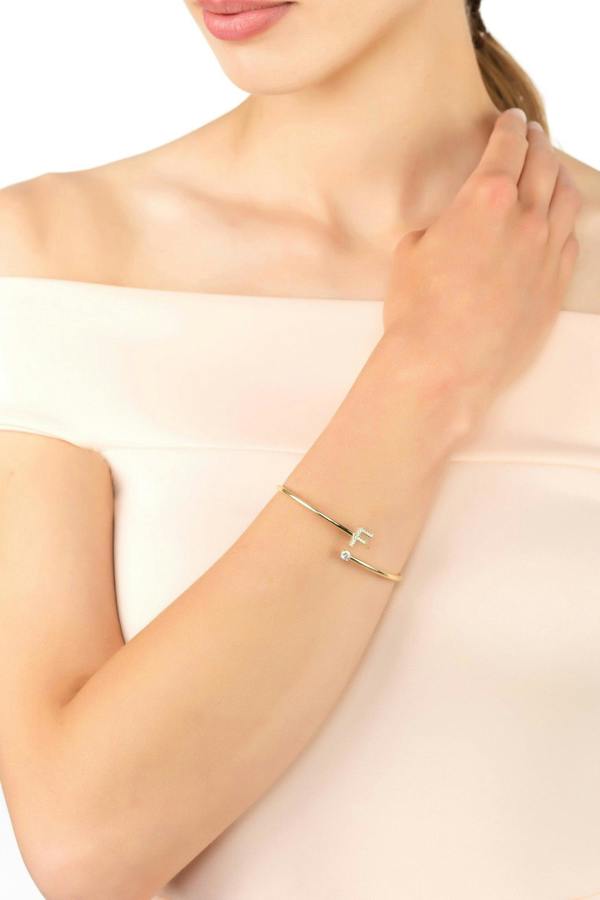 The bracelet worn by a model.