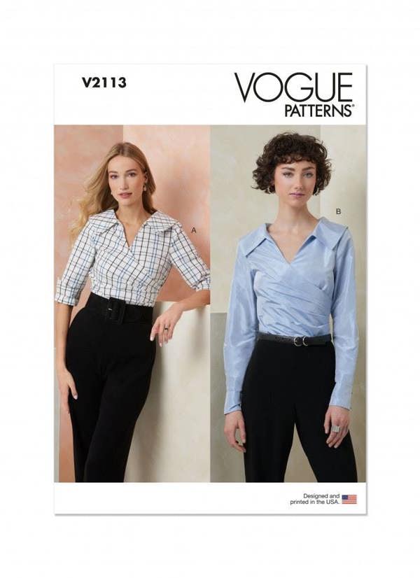 Vogue Sewing Pattern 2113, Tops for Women, Y5 (18-20-22-24-26) - Intermediate