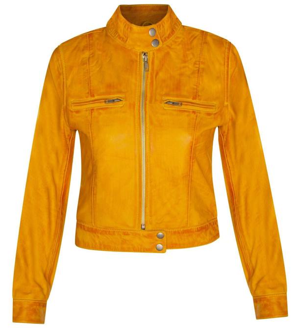 Infinity Leather Womens Plain Leather Moto Biker Jacket-Braga