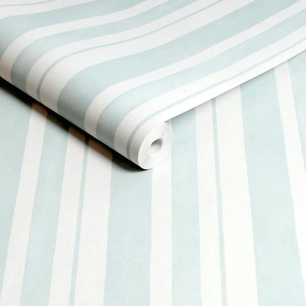 Shabby Chic Rachel Ashwell Watercolour Stripe Wallpaper | Blue