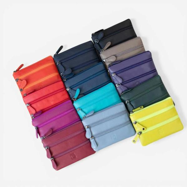 PRIMEHIDE Small 3 Zipper Coin Purse