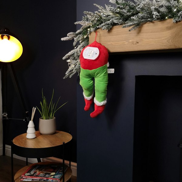 Samuel Alexander 32cm Door Hanging Laughing Elf Animated Indoor Christmas Decoration