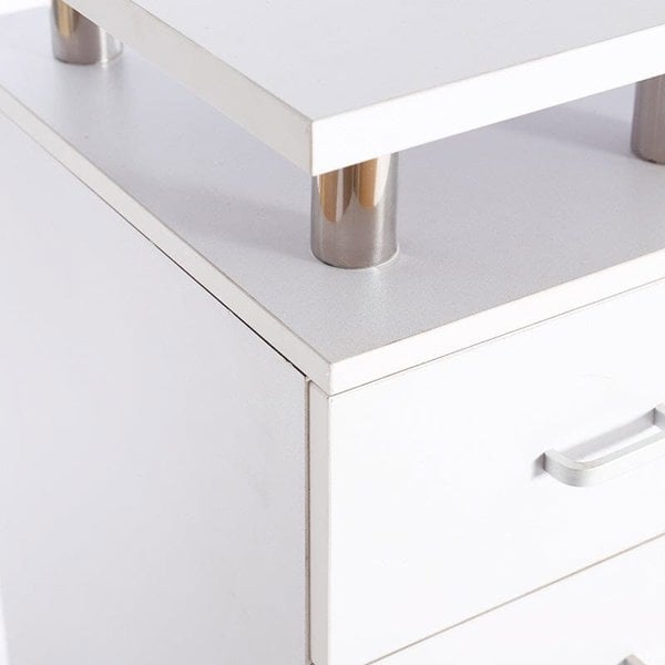 120cm Wide White Professional Manicure Station Nail Table on Wheels with Dust Collector Dressing Tables Living and Home