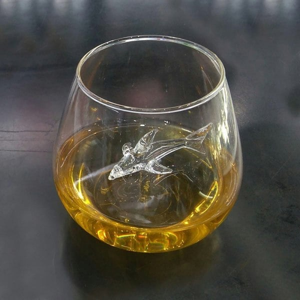 OLIPHANT Shark in a Glass Drinking Glass
