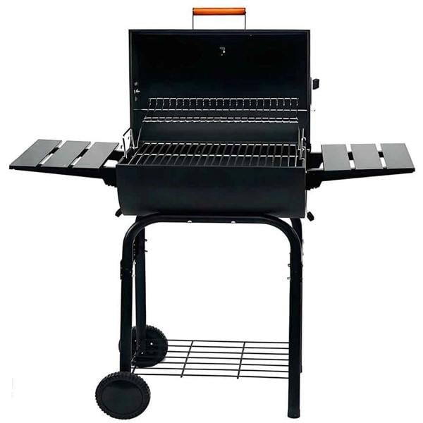 Gr8 Garden Large Charcoal Barrel BBQ Grill Smoker with Thermometer Side Table and Wheels