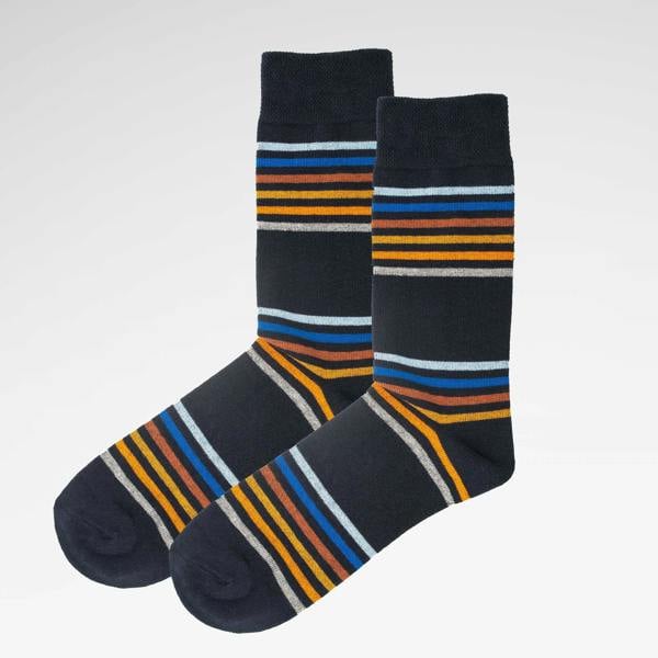 Jemsox Multi Stripe Mens Socks – Organic Cotton Comfort Top