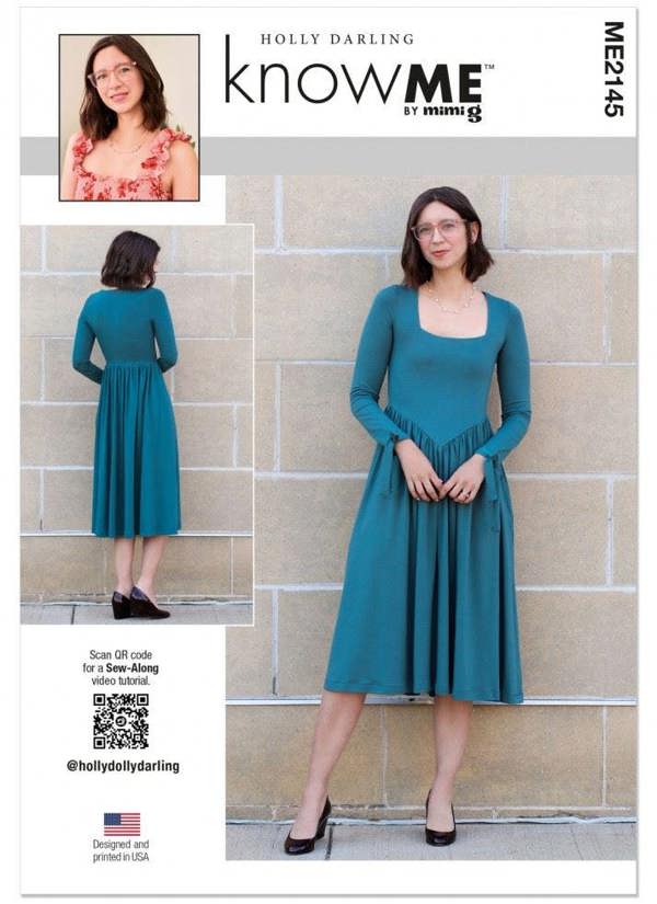 Know Me Sewing Pattern 2145, Dresses for Women, A6 (4-6-8-10-12-14) - Intermediate