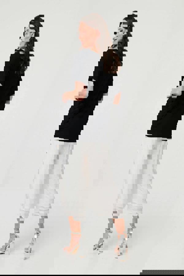 Black | Sparkly Heart Detail Relaxed T-Shirt