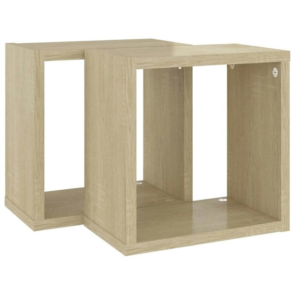 Berkfield Wall Cube Shelves 2 pcs Sonoma Oak 26x15x26 cm