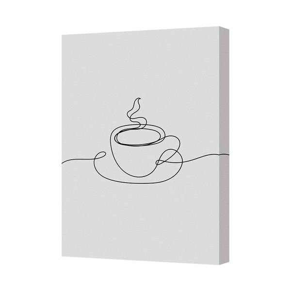 Benjamin Tate Design Minimalist Coffee Cup Line Art Canvas Print Made in the United Kingdom