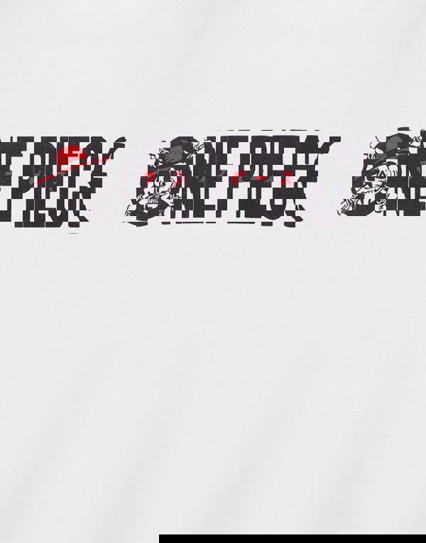 One Piece Mens White Logo Cross Bones Short Sleeved T-Shirt