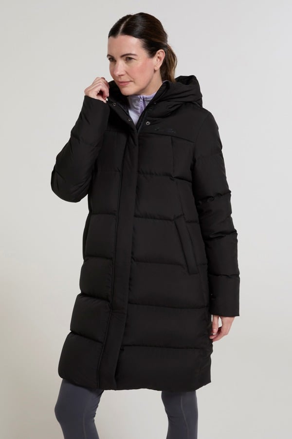 Mountain Warehouse Womens/Ladies Andes Extreme Long Down Jacket - Black