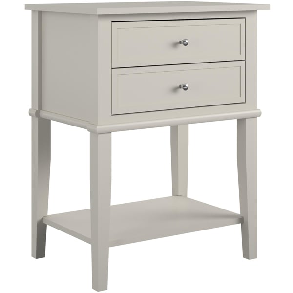 Dorel Home Franklin Accent Table with 2 Drawers Taupe