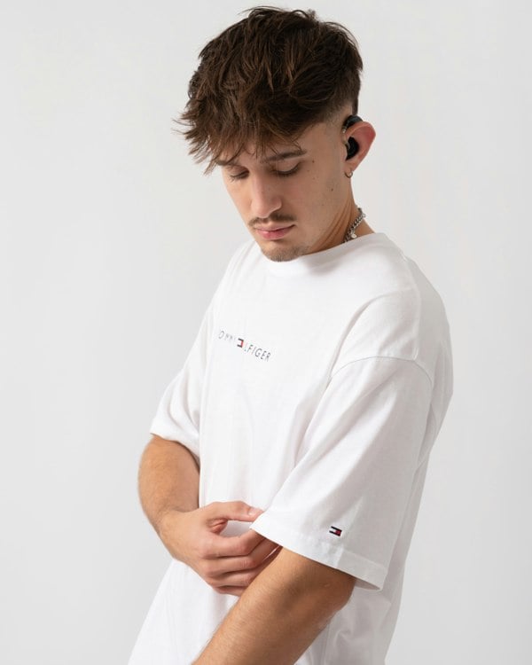 Tommy Hilfiger Contrast Logo Mens T-Shirt - TH Optic White