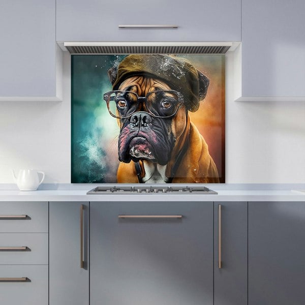 Warren Reed - Designer Boxer Dog Splashart Kitchen Splashback