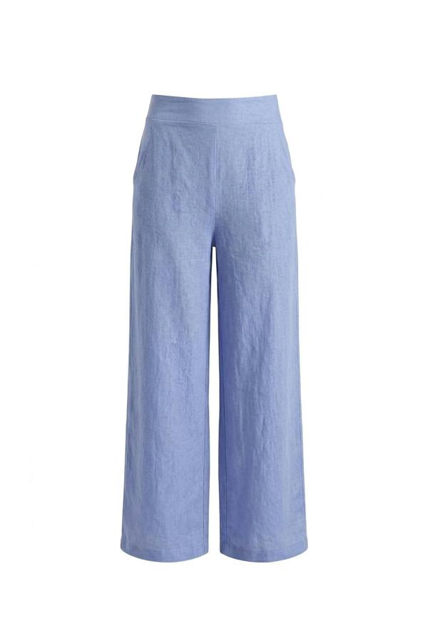 James Lakeland Relaxed Blue Linen Trousers