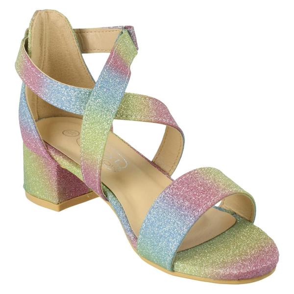 Spot On Girls Spot On Heeled Glitter Sandals H1125