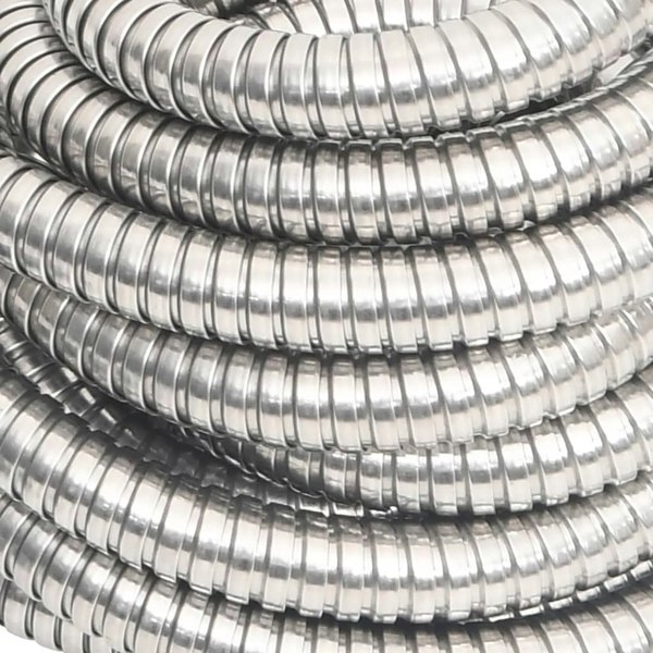 Berkfield Garden Hose with Spray Nozzle Silver 0.6" 15 m Stainless Steel