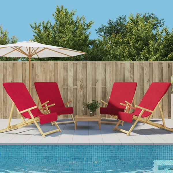 Berkfield Beach Towels 4 pcs Burgundy 60x135 cm Fabric 400 GSM