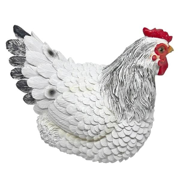 Farmwood Large Sitting White Chicken Garden Animal Ornament