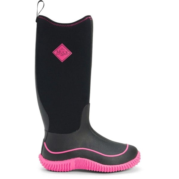 Muck Boots Hale Pull On Women's Wellington Boots in Black/Pink