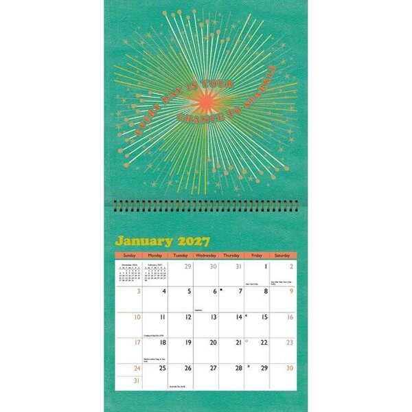 Sunshine Affirmations Calendar 2027, Wall Calendars, Month To View, Lifestyle, Gift
