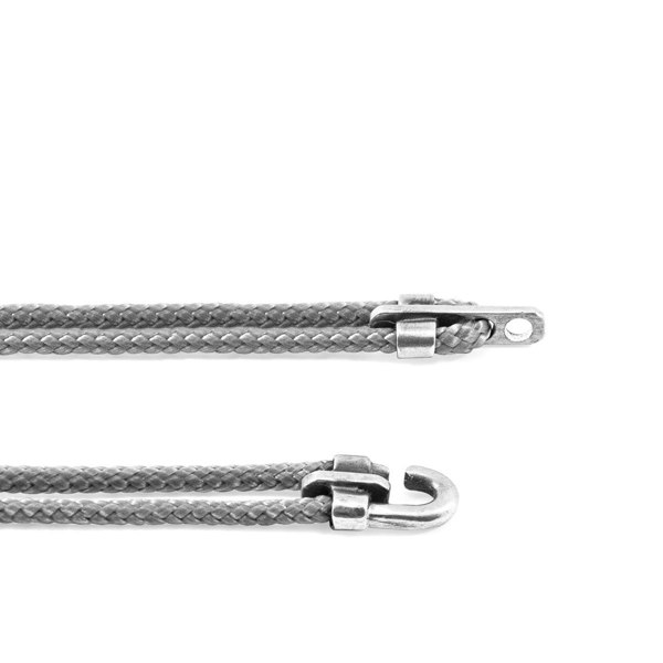Anchor & Crew Classic Grey Canterbury Silver and Rope Bracelet