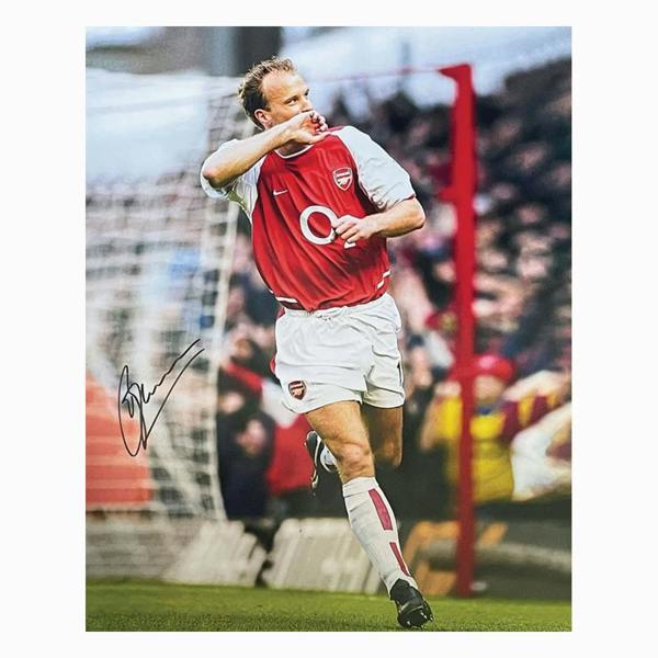 Dennis Bergkamp signed Arsenal photo — Unframed
