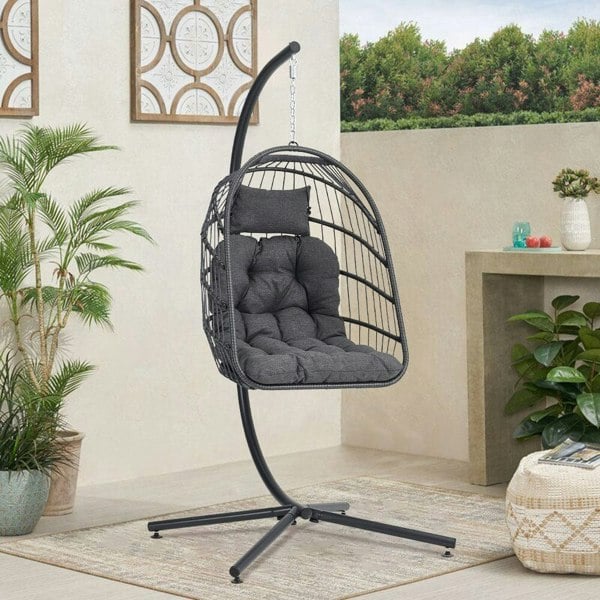 Hanging Chair with Stand and Cushion Patio Swing Chairs Living and Home