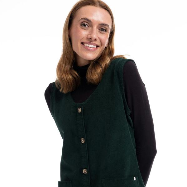 Trespass Womens/Ladies Tarissa Corduroy Pinafore Dress - Dark Green - 