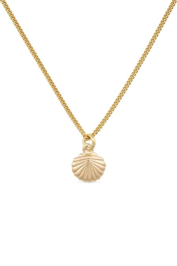 Elk & Bloom Small Dainty 18K Gold Shell Clam Necklace