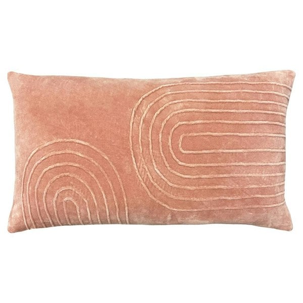 Furn Mangata Velvet Rectangular Cushion Cover - Blush