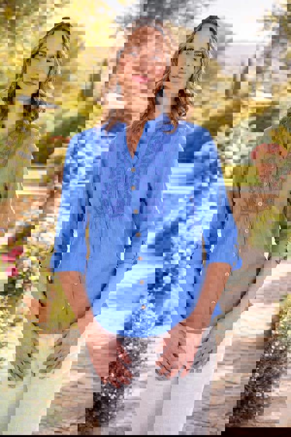 TIGI Embroidered Stitch Detail Blouse