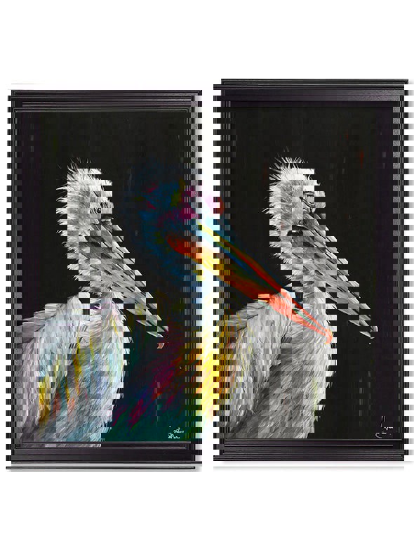 Exceptional Art Pelican Print 'Pierre' by Amy Ansell - Black Square Frame