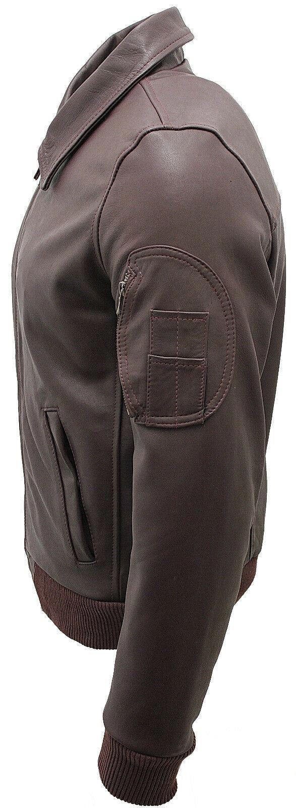 Infinity Leather Mens Cowhide Analine Leather A2 US Airforce Bomber Jacket