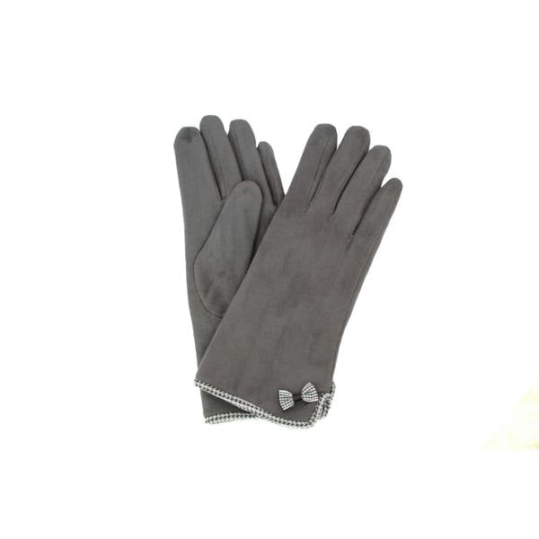 Eastern Counties Leather Womens Gaby Faux Suede Touch Screen Gloves - Grey