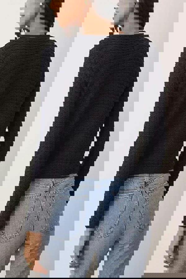 WOVCOR Textured Look Knit Cardigan