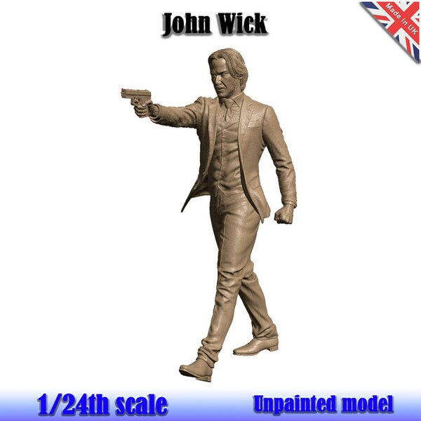 MCSlots John Wick Unpainted Figure 1:24 Scale Wasp J Wick 24