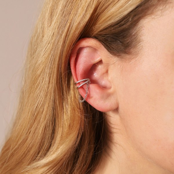 Gold Trip Double Chain Drop Ear Cuff