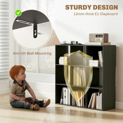 Wyld Haus Solipa Wood Black 9 Cube Storage Bookcase