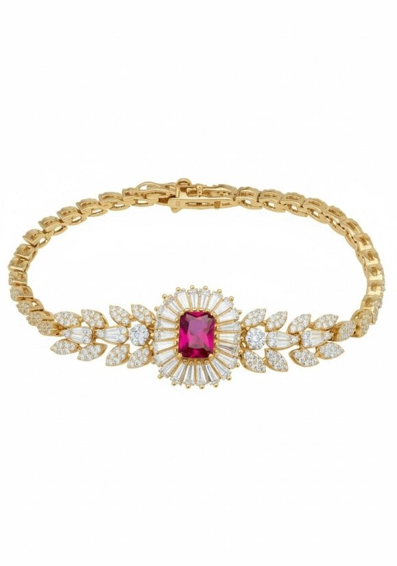 Latelita Countess Gemstone Bracelet Ruby Gold