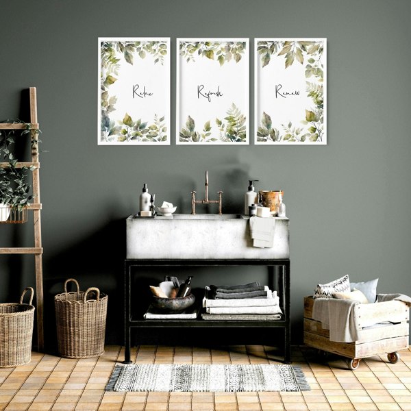 Bathroom Art Wall | Set of 3 wall art prints