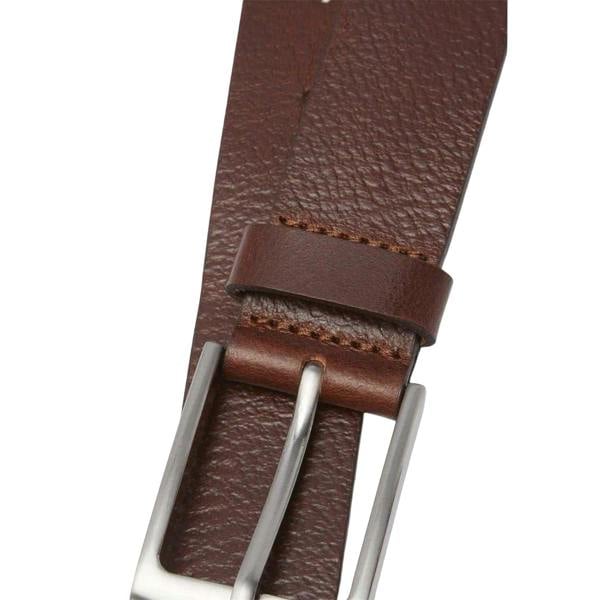 Jack And Jones Mens Leather Metal Buckle Belt - Brown Stone - 