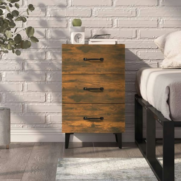 Berkfield Bedside Cabinet Smoked Oak 40x40x66 cm Engineered Wood