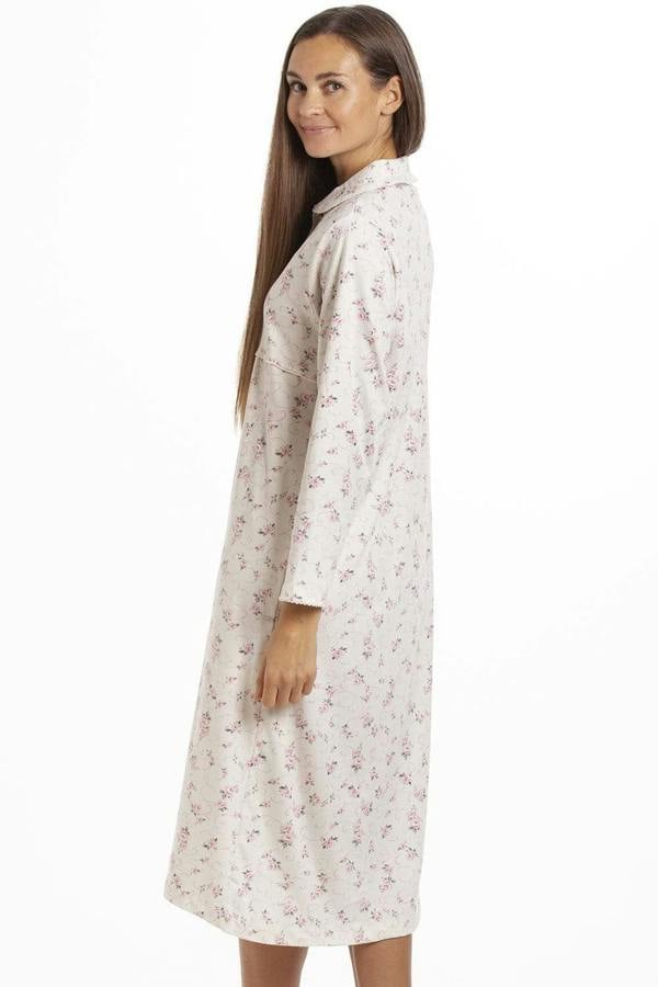 Womens Heavyweight Long Sleeve 100% Cotton Jersey Nightdress