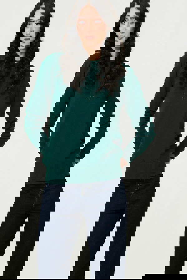 Green | Textured Knit Slim Fit Jumper
