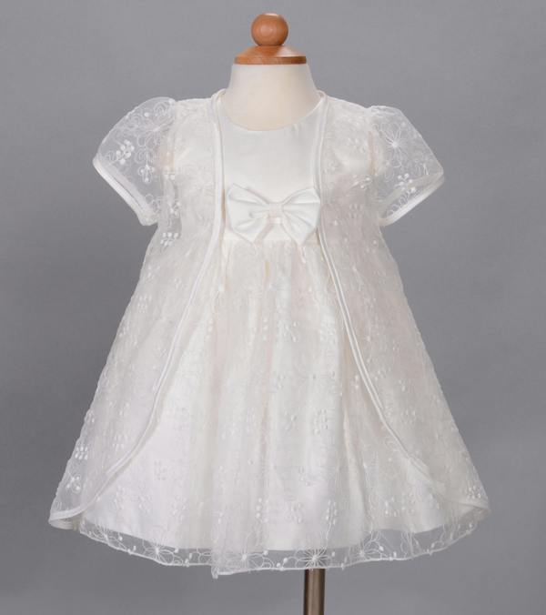 Cinda Floral Christening Dress With Cape